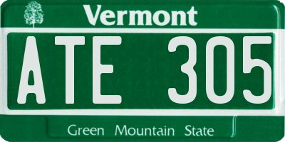 VT license plate ATE305