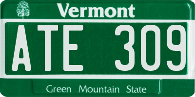 VT license plate ATE309