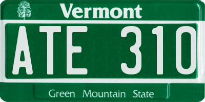 VT license plate ATE310