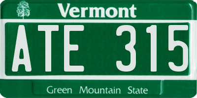 VT license plate ATE315