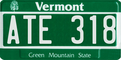 VT license plate ATE318