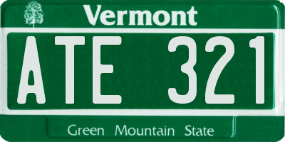 VT license plate ATE321