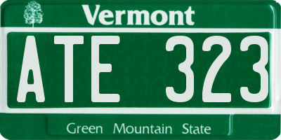 VT license plate ATE323