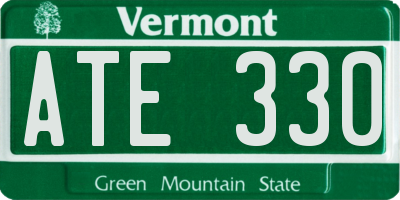VT license plate ATE330