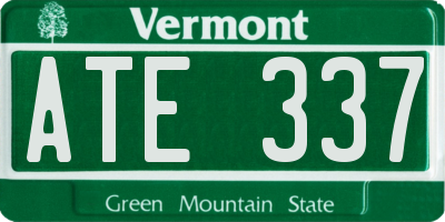 VT license plate ATE337