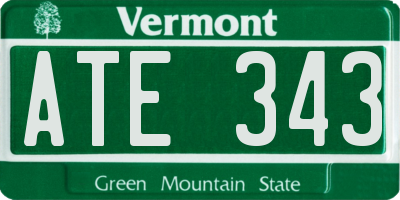 VT license plate ATE343
