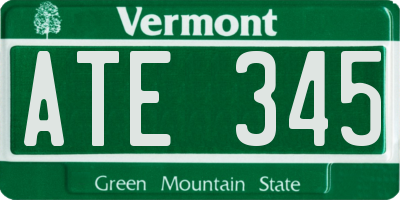VT license plate ATE345