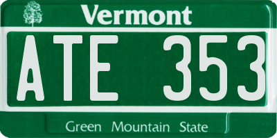 VT license plate ATE353