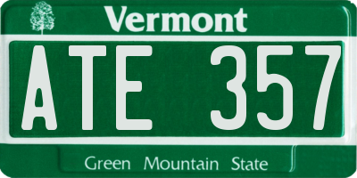 VT license plate ATE357