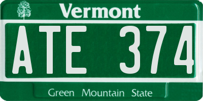 VT license plate ATE374