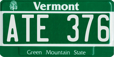 VT license plate ATE376