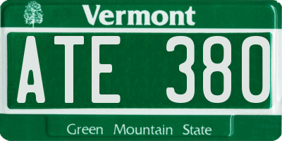 VT license plate ATE380
