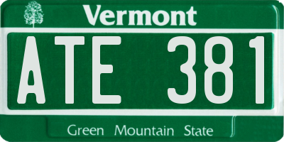 VT license plate ATE381