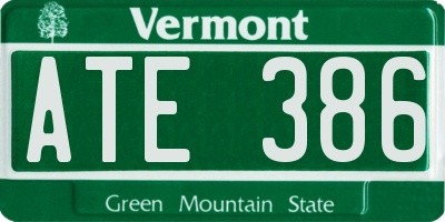 VT license plate ATE386