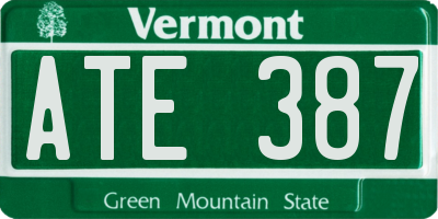 VT license plate ATE387