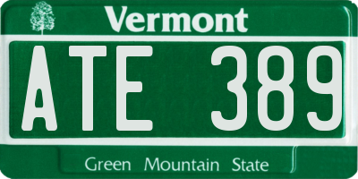 VT license plate ATE389