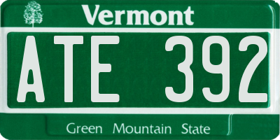 VT license plate ATE392