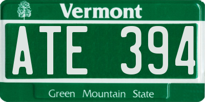 VT license plate ATE394