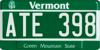 VT license plate ATE398