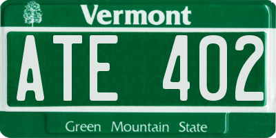 VT license plate ATE402