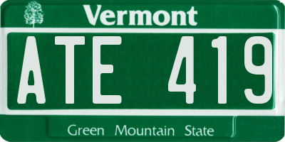 VT license plate ATE419