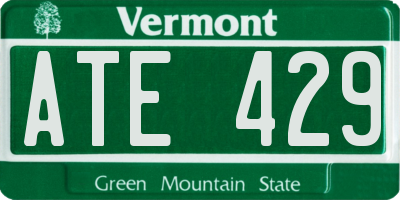 VT license plate ATE429