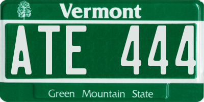 VT license plate ATE444