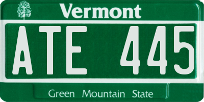 VT license plate ATE445