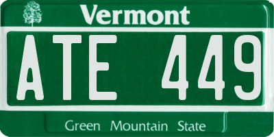 VT license plate ATE449