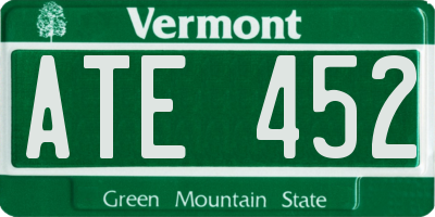 VT license plate ATE452