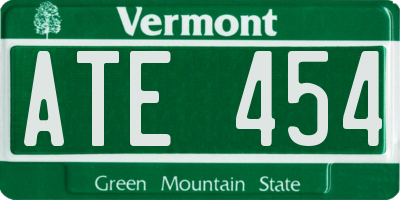 VT license plate ATE454