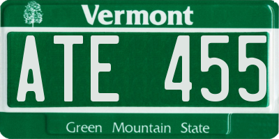 VT license plate ATE455