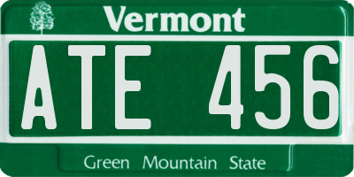 VT license plate ATE456