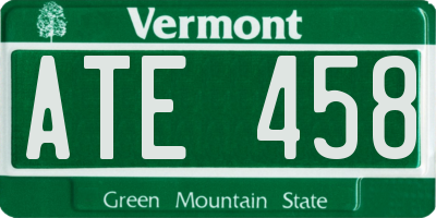 VT license plate ATE458