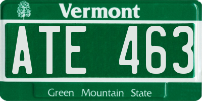 VT license plate ATE463