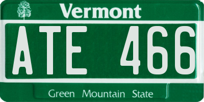 VT license plate ATE466