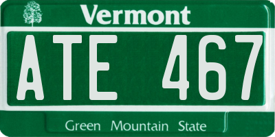 VT license plate ATE467