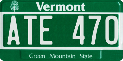 VT license plate ATE470