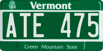 VT license plate ATE475