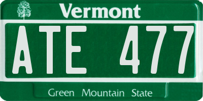 VT license plate ATE477