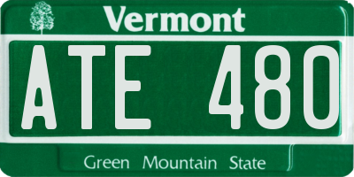 VT license plate ATE480
