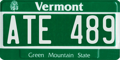 VT license plate ATE489