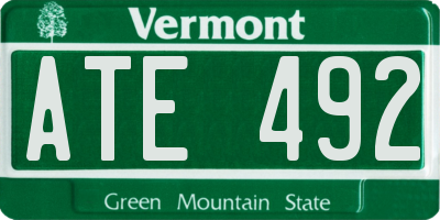 VT license plate ATE492