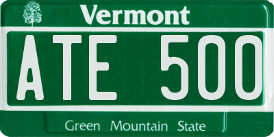 VT license plate ATE500