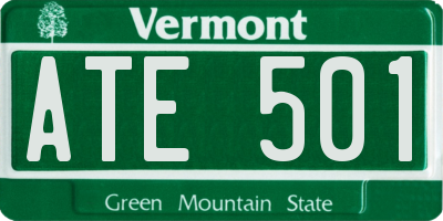 VT license plate ATE501