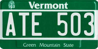 VT license plate ATE503