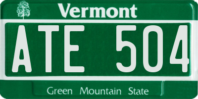 VT license plate ATE504