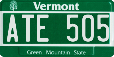 VT license plate ATE505