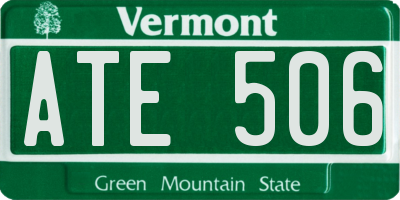 VT license plate ATE506