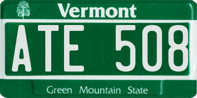 VT license plate ATE508